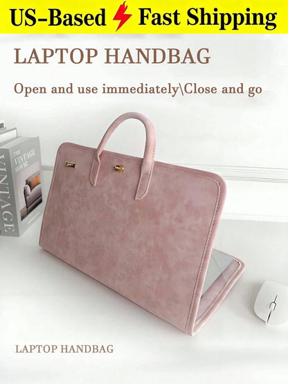 Laptop Protective Case Made Of Pink Pu Material Is Suitable For13-16 Inch Laptops It Can Be Opened And Closed Immediately,Soft PU Leather Laptop Case