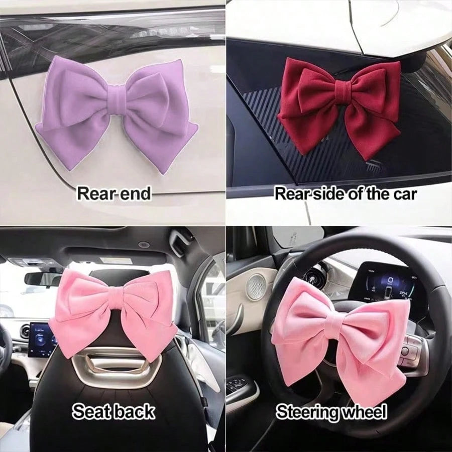 Large Bow- Car Decoration/Motorcycle Decoration Accessories Helmet Modification Accessories Cute Elegant Butterfly-Shaped Decoration, Suitable For Cars And Motorcycles, Home Decor.