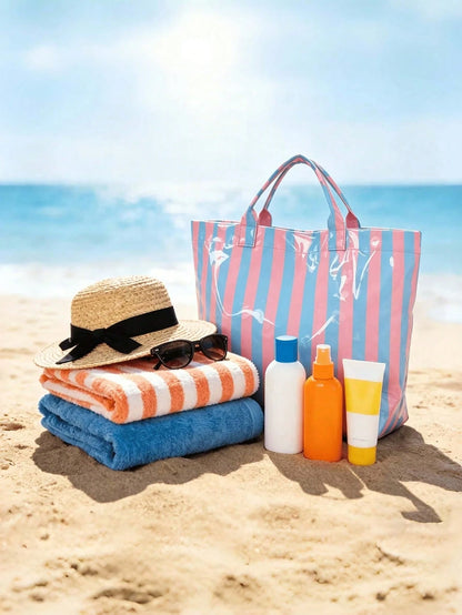 Large Capacity Beach Bag, Foldable Portable Beach Vacation Storage Bag, Travel Toiletry Bag, Swimming Pool Bag, Commuter Tote Bag, Ideal Gift For Friends And Family On Holidays And Birthdays,Bedroom R