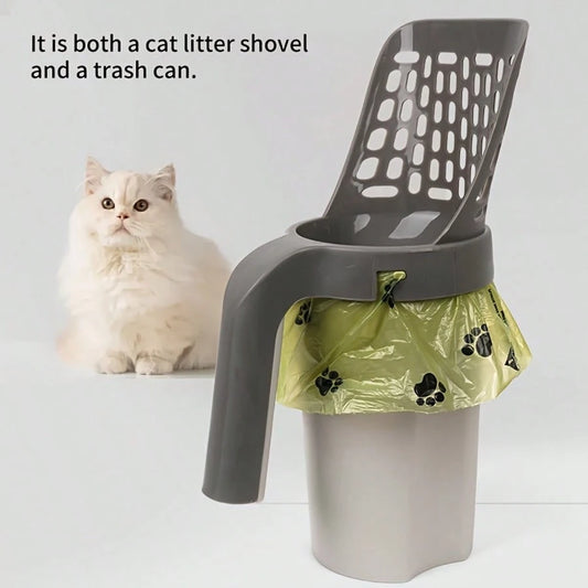 Large-Capacity Cat Litter Box With Integrated Waste Bin, Easy-Clean Design, Durable PP Material- Perfect For Cats, Litter Waste Management| Modern Pet Accessories| Easy-Clean Material