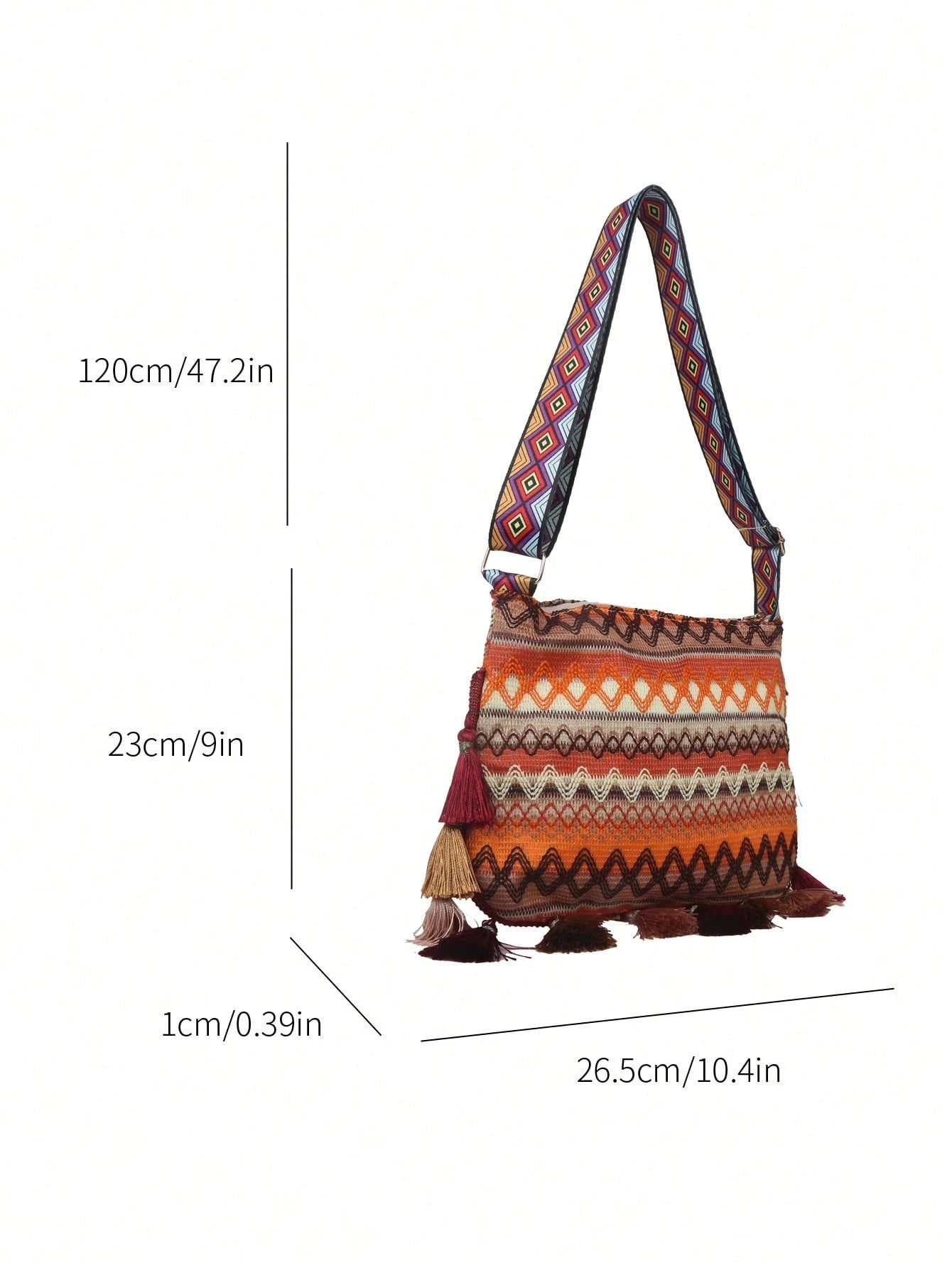 Large Capacity Fashionable Korean Style Tassel Casual Bag, 2025 New Multi-Function Shoulder Crossbody Handbag, Beach