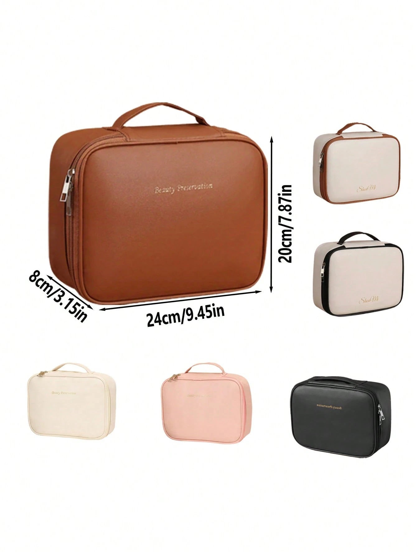 Large Capacity Spacious Double Layer Cosmetic Bag, PU Leather Waterproof Cosmetic Bag, Cosmetic Storage Bag, Lightweight Toiletries Cosmetic Bag, Large Capacity Toiletries Bag With Dividers, Cosmetic