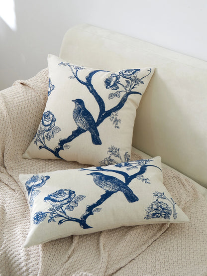 LCUHPCL Embroidered Bird Pattern Pillow Case, No Filling, Suitable For All Seasons