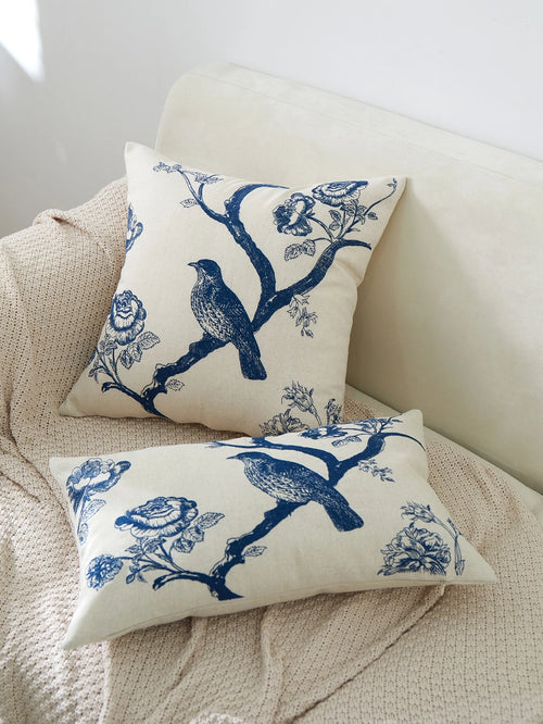 LCUHPCL Embroidered Bird Pattern Pillow Case, No Filling, Suitable For All Seasons