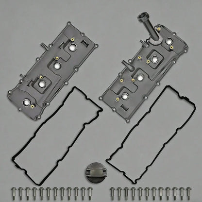 Left & Right Valve Cover Kit With Bolts, Oil Cap, Gasket, Spark Plug Tube Seals And PCV Valve, Compatible With Infiniti QX56 5.6L, 13264‑ZE00A