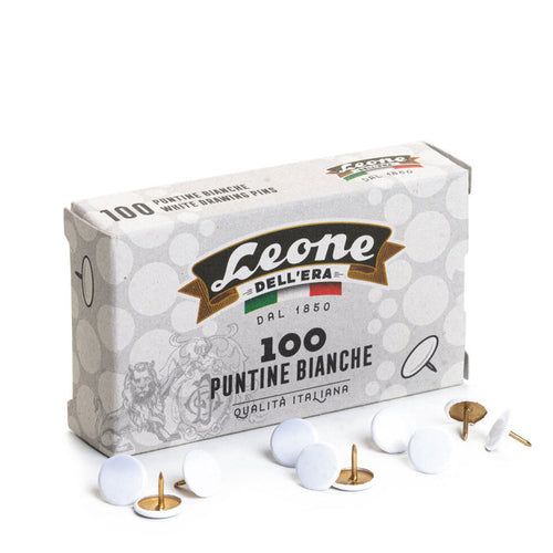 Leone Dell'Era Metal Pushpins, White