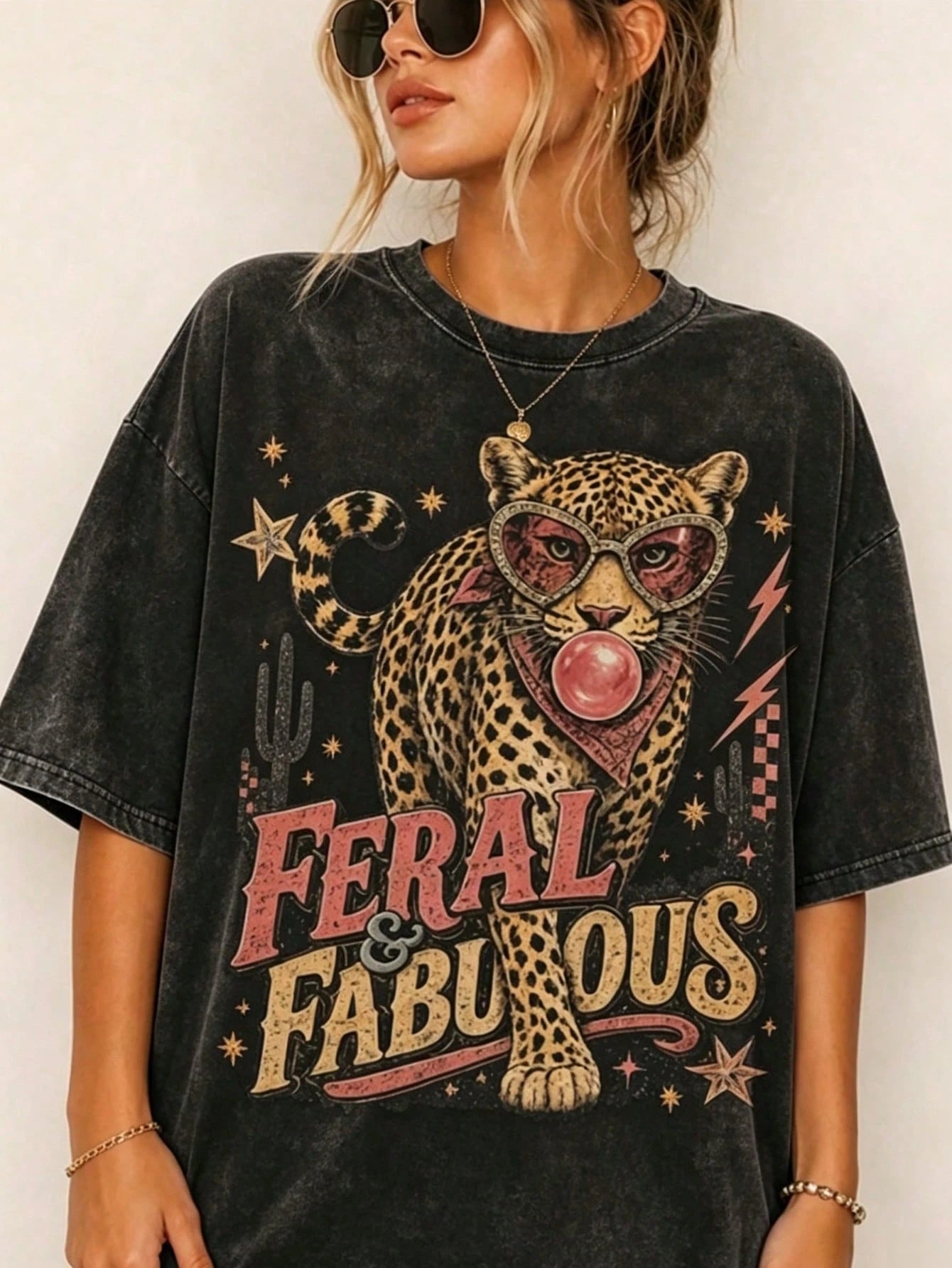 Leopard Graphic Tee, Funny Animal Shirt, Retro Vintage, Gift For Her, Free Shipping