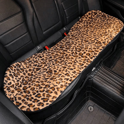 Leopard Print Car Seat Covers For Women- All-Season Soft Plush Seat Protectors, Universal Fit Stretchable Auto Cushions For Sedan/SUV/Truck