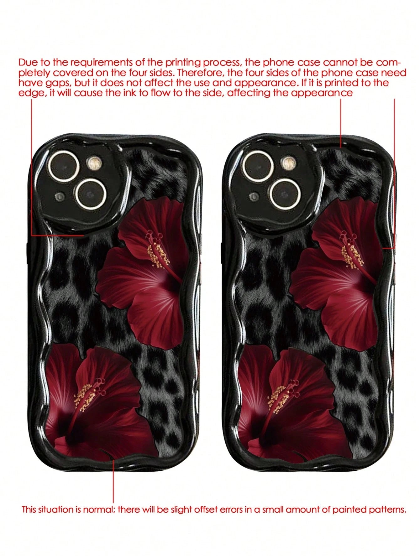 Leopard Print Painted Cream Pattern Soft Shell Thickened Phone Case Protective Cover, Anti-Drop Shockproof Back Cover, Compatible With IP 11/12/13/14/15/16/17 Pro Max XR XS Max 7 Plus 8 Plus, Women's