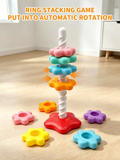 Letter & Number Star Stackable Ring Toy, Burr-Free Plastic Material, Distinct Colors With Cognitive Imprints; Suitable For Children, Indoor Desktop Leisure Play, Character & Color Recognition, Fine Mo