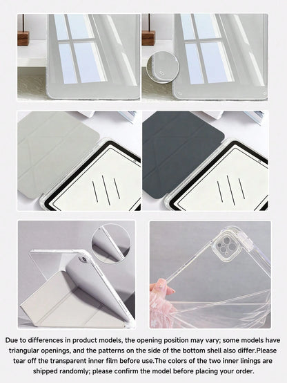 Lily Flower Pattern & Slogan Tablet Protective Case Compatible With Ipad Air 11" M3 2025/M2 2024, Air 5th Gen 2022, (A16) 11" 11th Gen 2025, Galaxy Tab, Kindle Paperwhite 12th Gen 2024, Transparent Ba