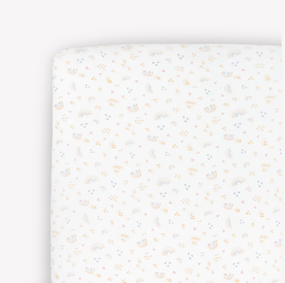 Little Unicorn Stretch Knit Crib Sheet - Rainbows