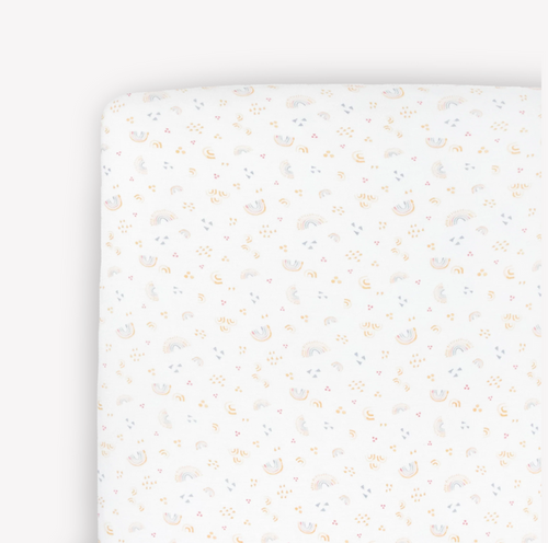 Little Unicorn Stretch Knit Crib Sheet - Rainbows