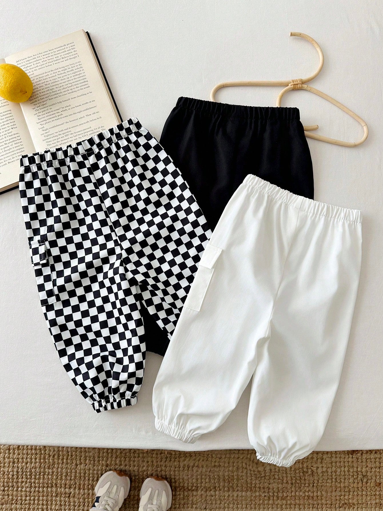 LMoss Kids Baby Boy Letter Print Casual Loose Drawstring Pants