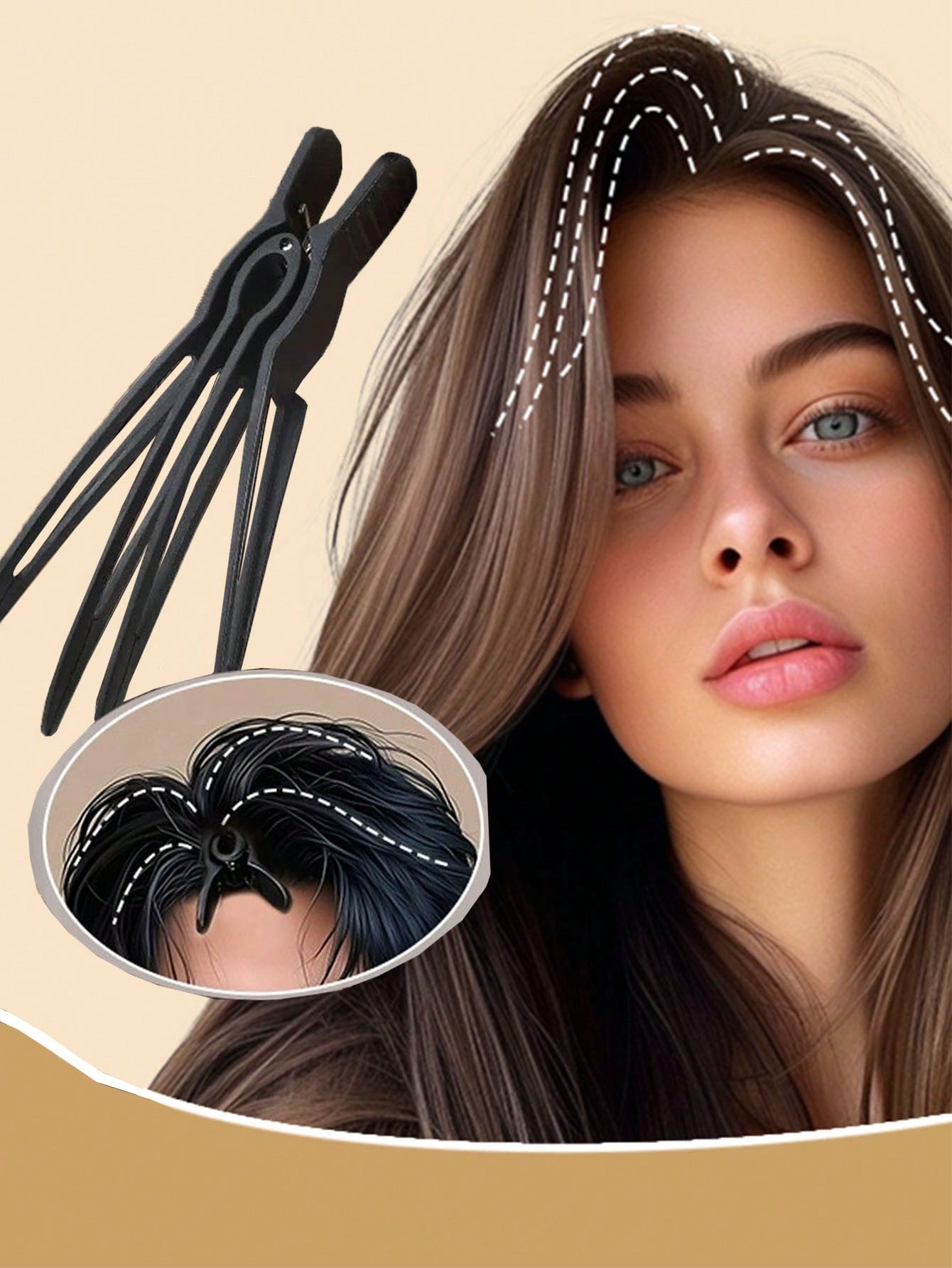 Loose Hanging Hair Clips, High Crown Root Hair Clips, Seamless Hair Clips For Hairstyle Fixing, Hairstyling Tools