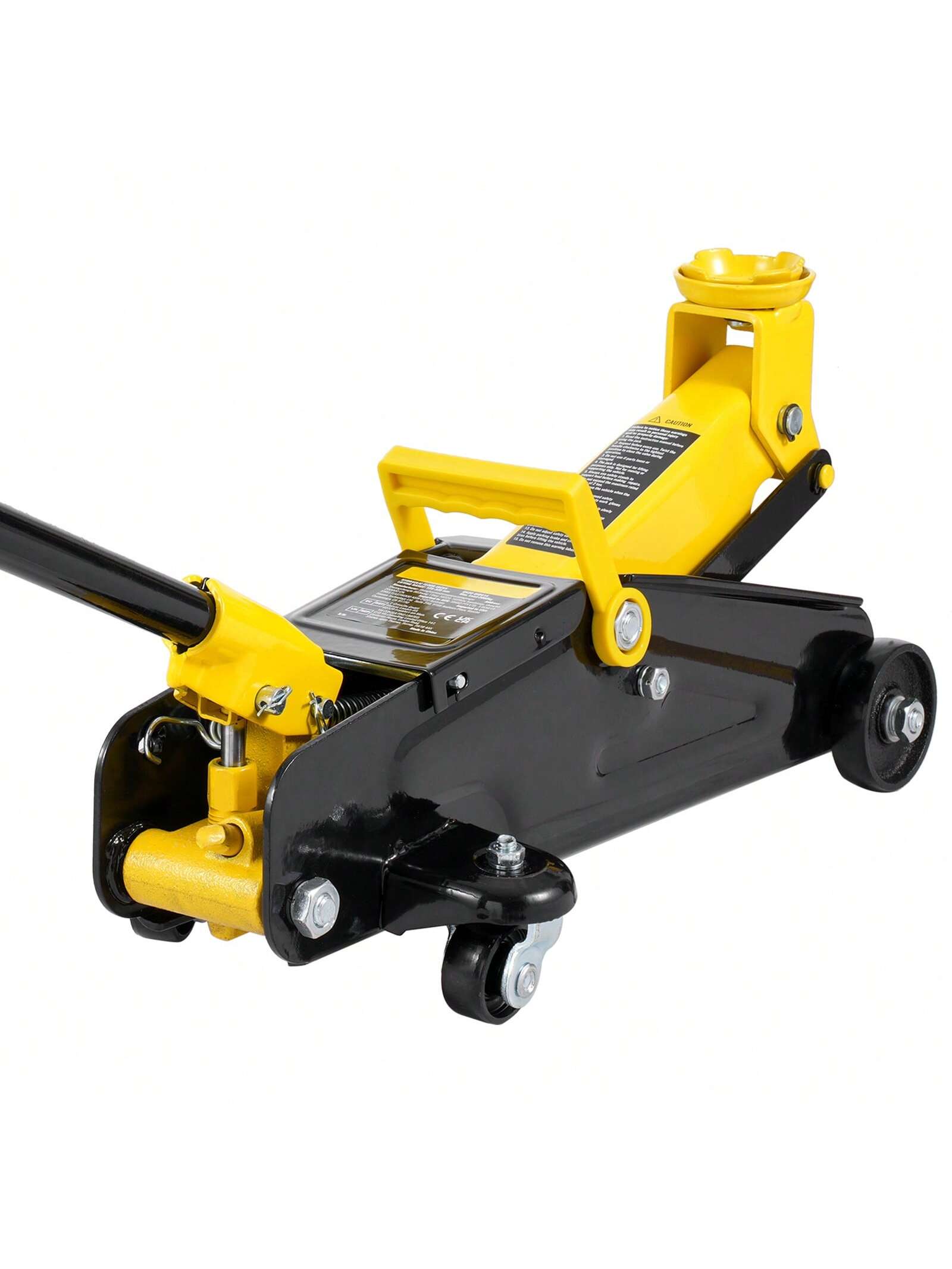 Low Profile Floor Jack, Heavy Duty Aluminum Hydraulic Racing Floor Jack, Hydraulic Car Jack, Single Dual Piston Quick Lift Pump, Height Lifting Range (Yellow)