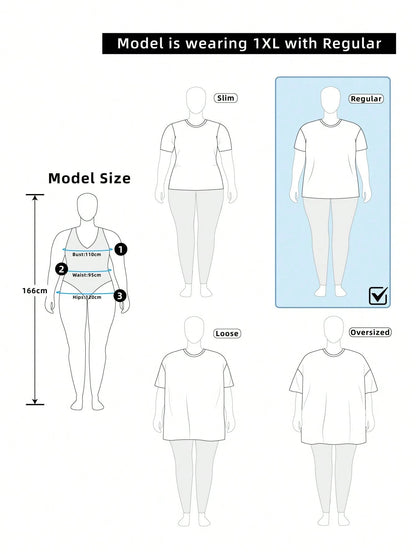 LUNE Women Plus Size Casual Heart, Letter & Clover Pattern Round Neck Short Sleeve T-Shirt, Graphic Tee, Women Summer Top, Not Lucky Simply Romans 4:78