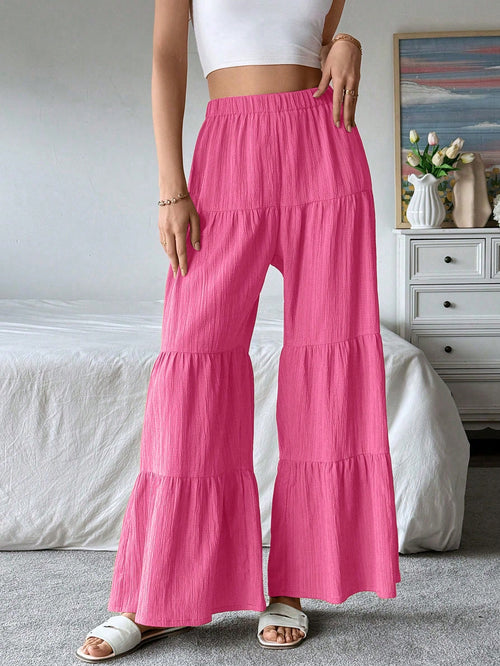 LUNE Women's Elegant Textured Casual Comfortable Long Pants Fall Cloth For Women