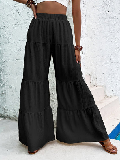 LUNE Women's Elegant Textured Casual Comfortable Long Pants Fall Cloth For Women