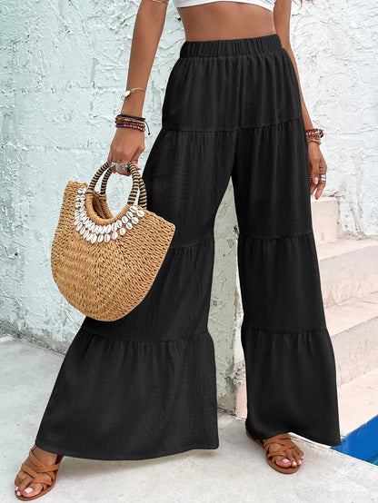 LUNE Women's Elegant Textured Casual Comfortable Long Pants Fall Cloth For Women