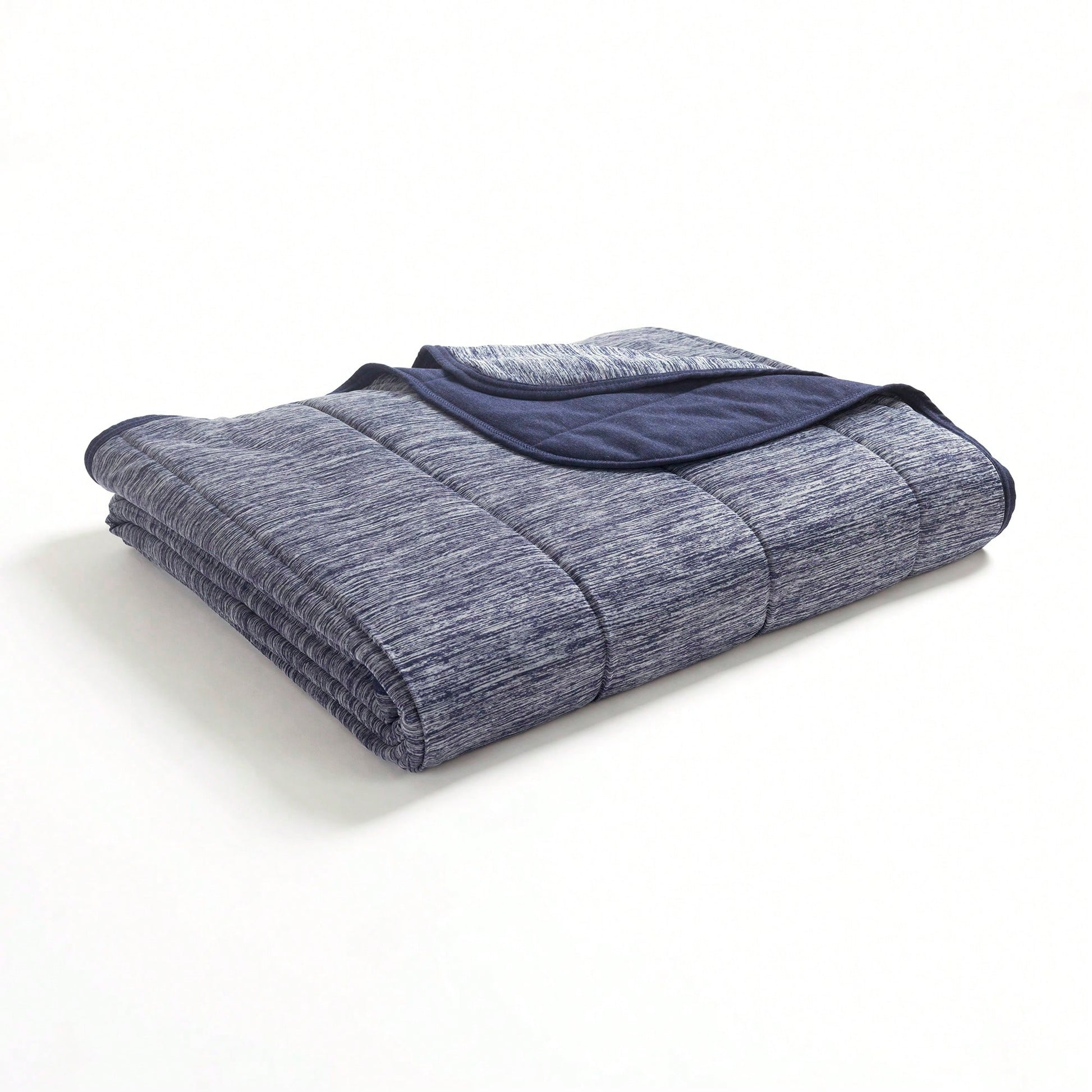 LUSH DECOR Cooling Reversible Quilted Blanket Navy 3Pc Set Full/Queen Halloween-Fall Decor-Room Decor