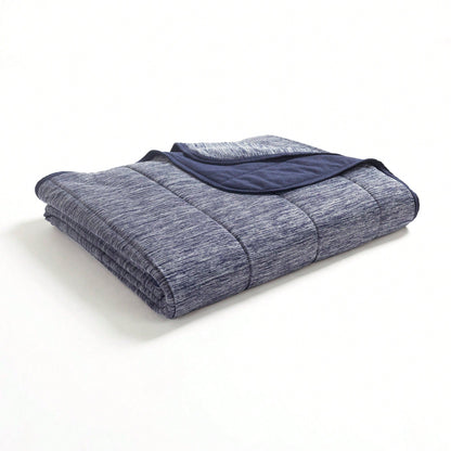 LUSH DECOR Cooling Reversible Quilted Blanket Navy 3Pc Set Full/Queen Halloween-Fall Decor-Room Decor
