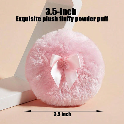 Luxury 4 Inch Glass Powder Container With 2 Soft 3.5" Puffs, Puff Jar,Loose Powder Storage,Easter Gifts For Women(Butterfly-Amberl)