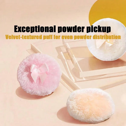 Luxury 4 Inch Glass Powder Container With 2 Soft 3.5" Puffs, Puff Jar,Loose Powder Storage,Easter Gifts For Women(Butterfly-Amberl)