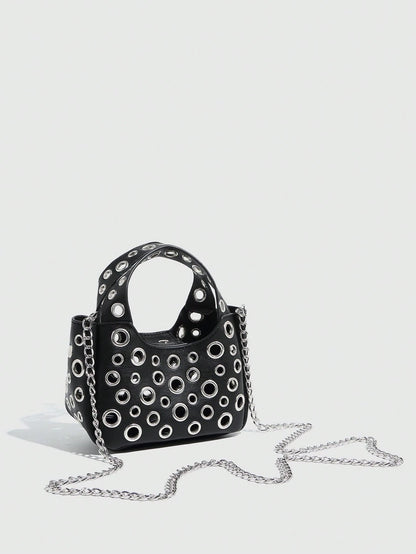 Luxury Designer Handbag- Soft Touch PU Leather, Crossbody Shoulder Bag With Top Handle And Adjustable Strap, Fashionable Spacious Women Rivet Tote
