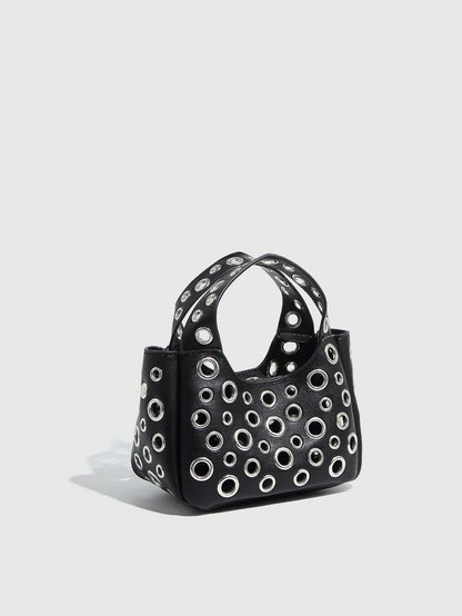 Luxury Designer Handbag- Soft Touch PU Leather, Crossbody Shoulder Bag With Top Handle And Adjustable Strap, Fashionable Spacious Women Rivet Tote