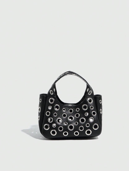 Luxury Designer Handbag- Soft Touch PU Leather, Crossbody Shoulder Bag With Top Handle And Adjustable Strap, Fashionable Spacious Women Rivet Tote