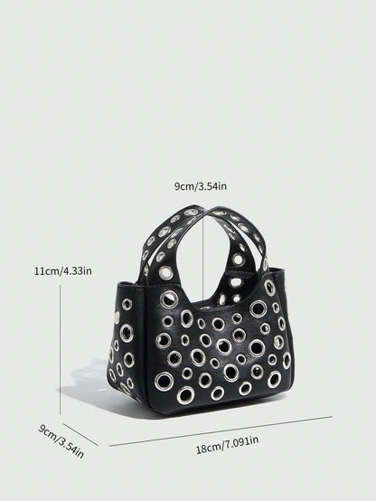 Luxury Designer Handbag- Soft Touch PU Leather, Crossbody Shoulder Bag With Top Handle And Adjustable Strap, Fashionable Spacious Women Rivet Tote