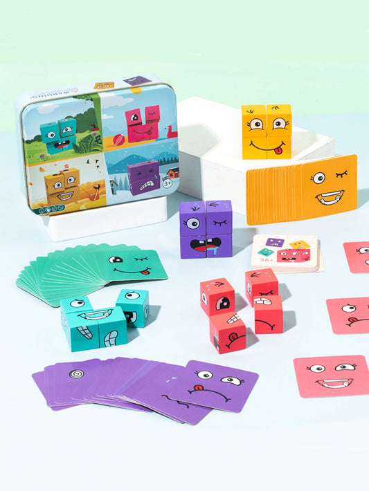 Magic Cube Building Blocks Puzzle Toy That Change Faces, Promotes Parent-kid Interaction, Stimulates Logical Thinking, And Improves Intelligence- Great Table Game For Kids