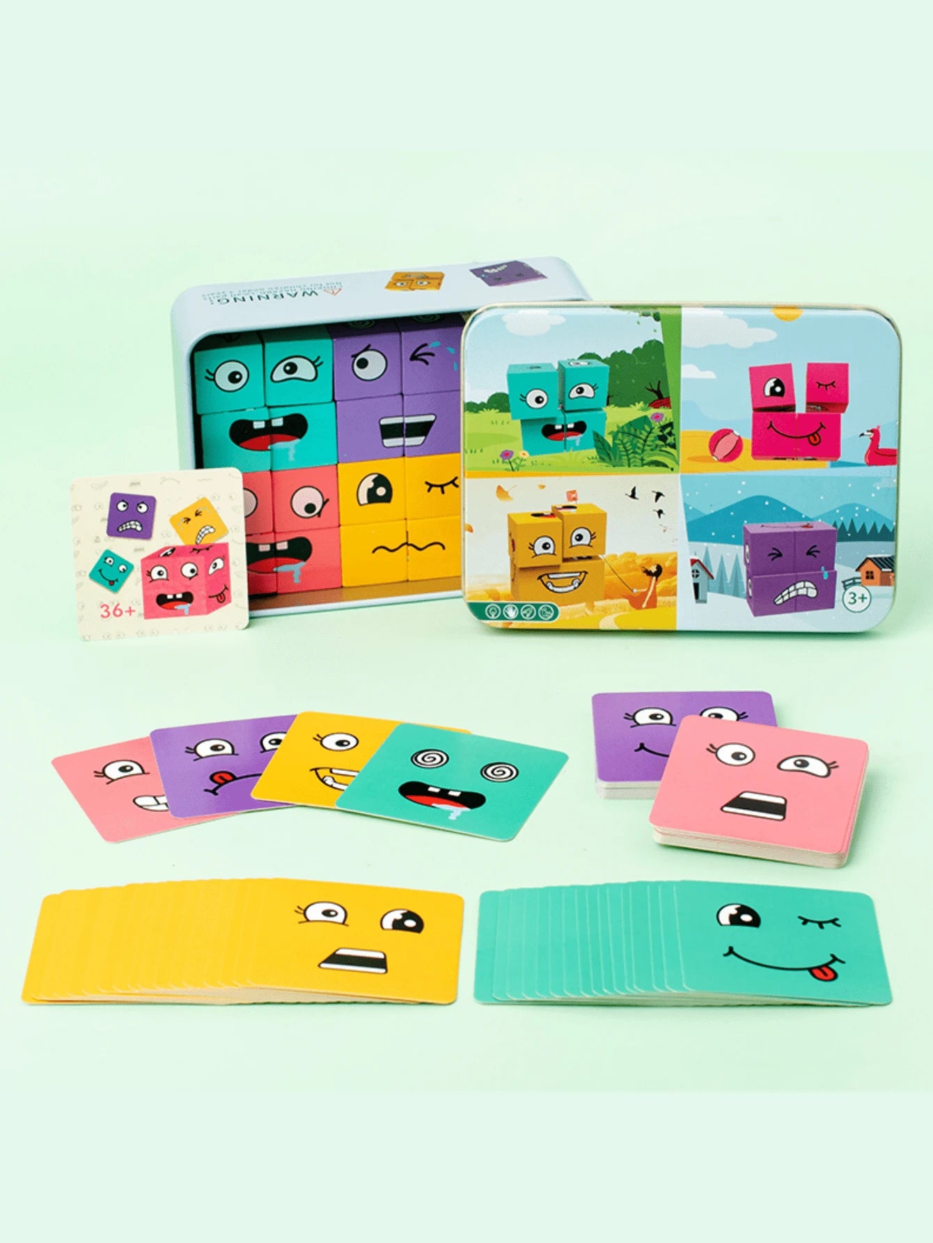 Magic Cube Building Blocks Puzzle Toy That Change Faces, Promotes Parent-kid Interaction, Stimulates Logical Thinking, And Improves Intelligence- Great Table Game For Kids