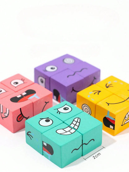 Magic Cube Building Blocks Puzzle Toy That Change Faces, Promotes Parent-kid Interaction, Stimulates Logical Thinking, And Improves Intelligence- Great Table Game For Kids