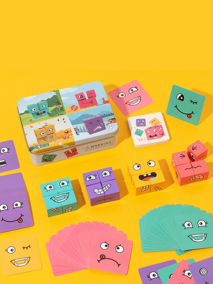 Magic Cube Building Blocks Puzzle Toy That Change Faces, Promotes Parent-kid Interaction, Stimulates Logical Thinking, And Improves Intelligence- Great Table Game For Kids