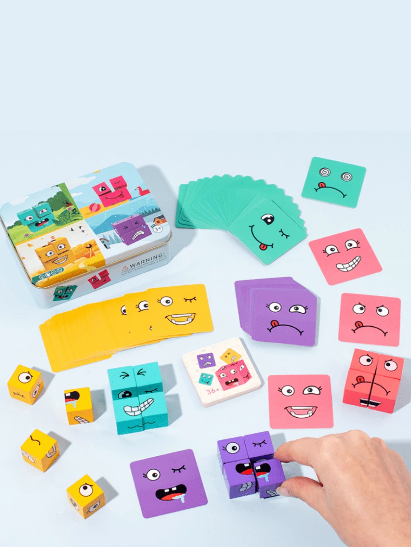 Magic Cube Building Blocks Puzzle Toy That Change Faces, Promotes Parent-kid Interaction, Stimulates Logical Thinking, And Improves Intelligence- Great Table Game For Kids