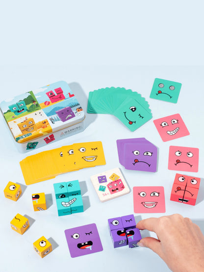 Magic Cube Building Blocks Puzzle Toy That Change Faces, Promotes Parent-kid Interaction, Stimulates Logical Thinking, And Improves Intelligence- Great Table Game For Kids