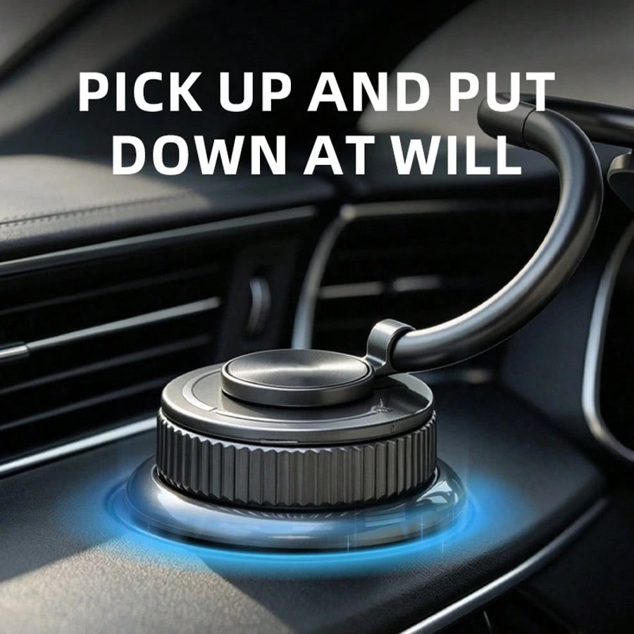Magnetic Car Phone Mount, 1080° Tri-Axial Foldable Zinc Alloy MagSafe Car Mount, Nano Gel Sticky Dashboard Phone Holder For All MagSafe Compatible Phones