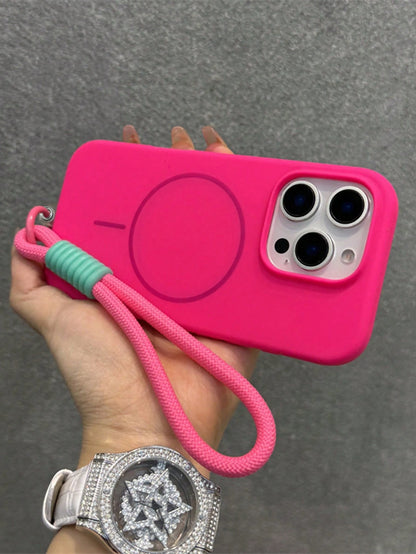 Magnetic Luxury Yellow Soft Silicone Solid Color Phone Case Compatible With IPhone 17 Pro Max/17/16/15/14/13/12/11 Pro Max Plus Supports Magnetic Wireless Charging Shock-Proof Protective Cover Spring