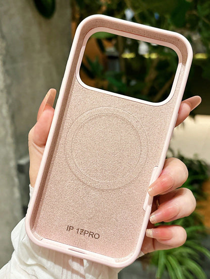 Magnetic Minimalist Light Blue Silicone Shockproof Wireless Charging Phone Case 1pc Compatible With 17 Air 16 14 13 12 15 Pro Max Plus With Velvet Camera Protection Birthday Gift Office