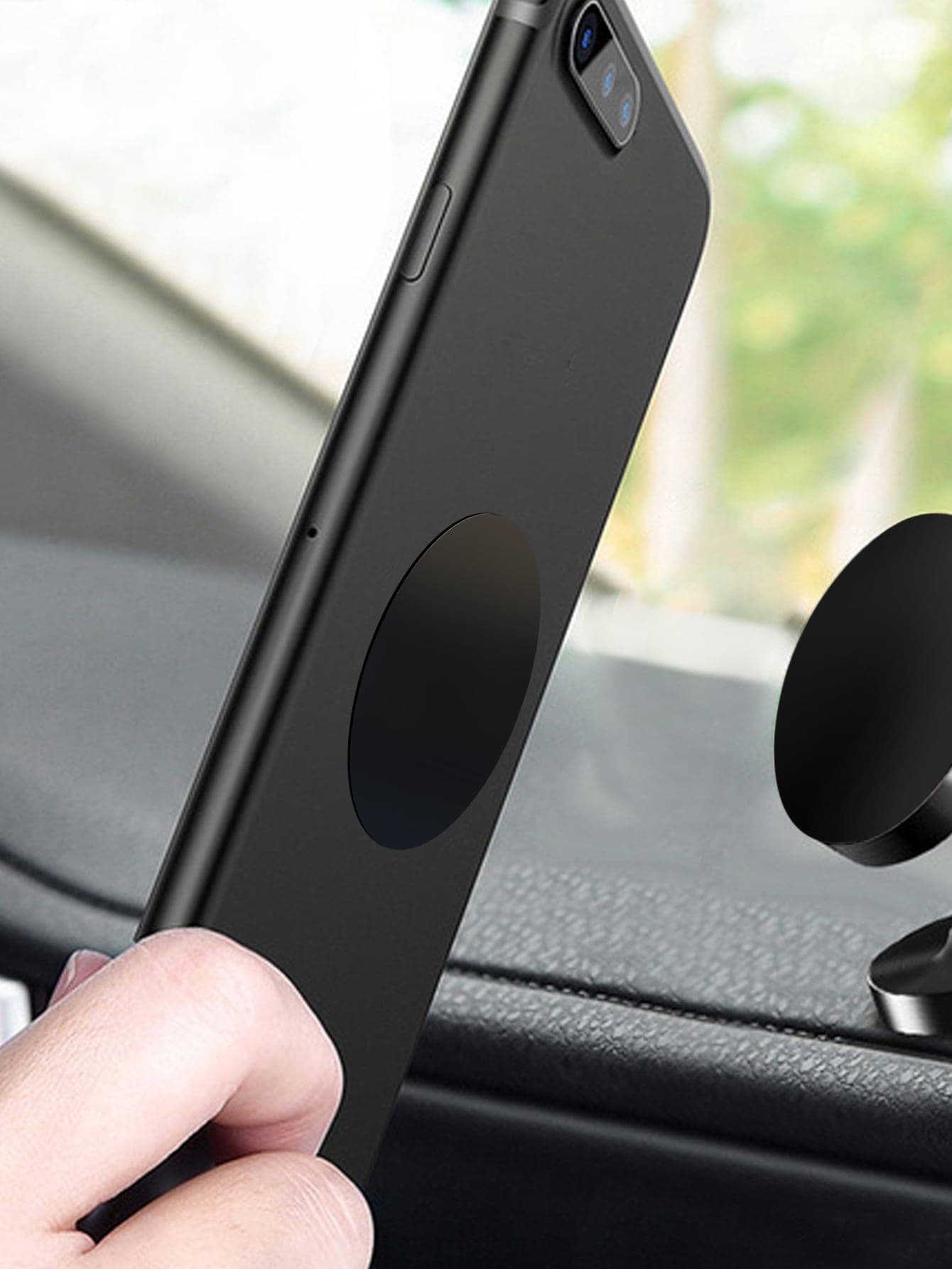 Magnetic Plates Black 16PCS/8PCS/4PCS, Ultra-Thin Stainless Steel Magnetic Stickers, Black Metal Backplate With Strong Adhesive, Phone Case, Supports Wireless Charging, Car Mount, Compatible With Univ