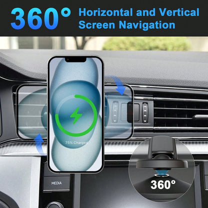 Magnetic Wireless Car Charger, 2 In 1 Fast Charging Magnetic Car Charger Mount Phone Holder For Phone 16 15 14 13 12 Pro Max/Plus/Mini Car Accessories