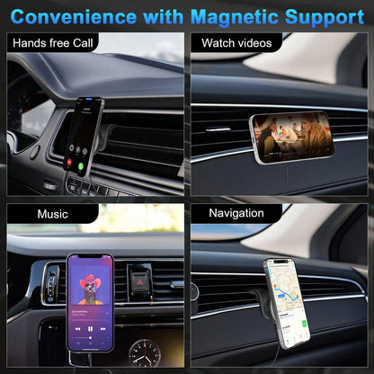 Magnetic Wireless Car Charger, 2 In 1 Fast Charging Magnetic Car Charger Mount Phone Holder For Phone 16 15 14 13 12 Pro Max/Plus/Mini Car Accessories
