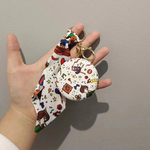 Makeup Mirror Keychain Exquisite Vintage Leather Pendant Double-Sided Mirror Bag Light Luxury 2026 Model