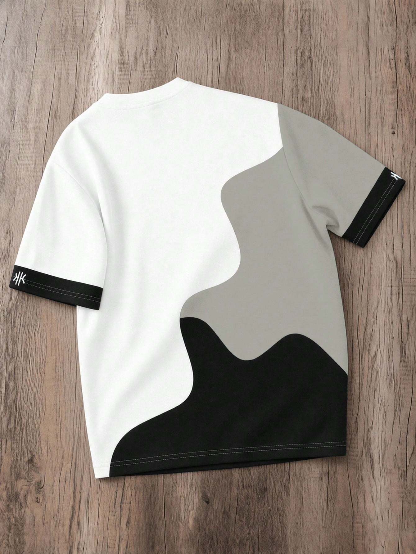 Manfinity Joysei Men's Casual Color Block Print T-Shirt, Suitable For Summer, Outings, School, Friend Gifts
