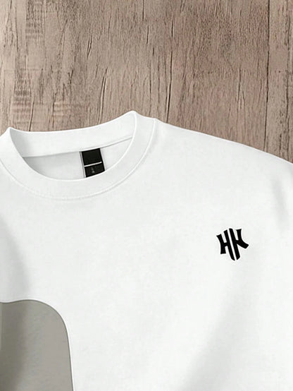 Manfinity Joysei Men's Casual Color Block Print T-Shirt, Suitable For Summer, Outings, School, Friend Gifts