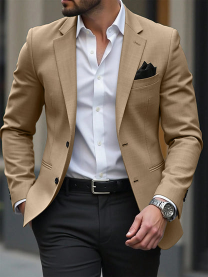 Manfinity Mode Men's Luxurious Frog Button Design Stand Collar Suit Jacket, The Stand Collar Design Provides More Style And Layering, Suitable For Daily Commute, Business, Party And Banquet Wear. This
