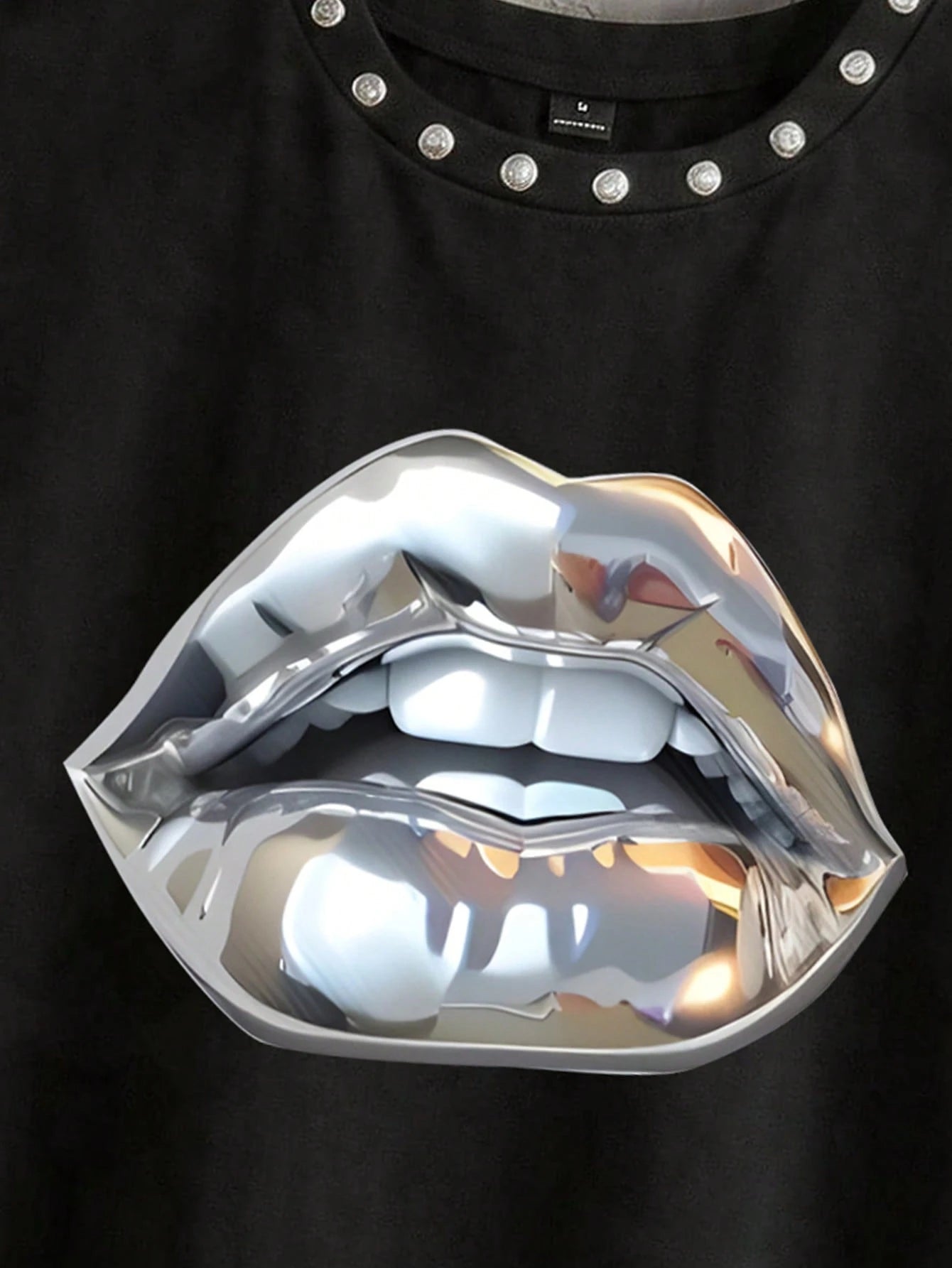 Manfinity ZONE917 Men's Summer Casual Metal Bead Lip Print Cropped Tank Top