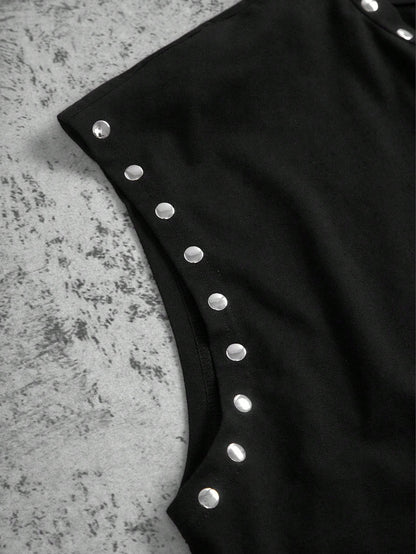 Manfinity ZONE917 Men's Summer Casual Metal Bead Lip Print Cropped Tank Top